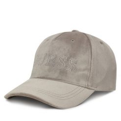 Czapka z daszkiem Guess. Szare czapki z daszkiem Guess, z aplikacjami. Za 129.99 zł.