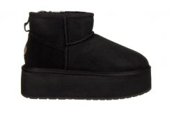 Śniegowce Emu Stinger Micro Flatform Black 119196, Czarny, Skóra naturalna - 40. Czarne śniegowce EMU, bez wzorów, ze skóry, bez zapięcia. W wyprzedaży za 577.15 zł.