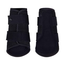 Zamknięte z przodu buty dla koni QHP Jorine. Czarne buty treningowe QHP, bez wzorów, z neoprenu, bez zapięcia, do jazdy konnej. W wyprzedaży za 171.00 zł.