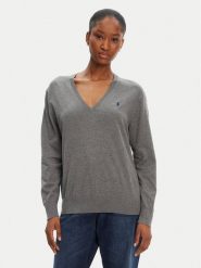 Polo Ralph Lauren Sweter 211972105001 Szary Straight Fit. Szare swetry Polo Ralph Lauren, m, bez wzorów, z bawełny, bez ramiączek. Za 739.99 zł.