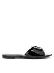 Eva Minge Klapki REGINE-SL2273-1 Czarny. Czarne klapki Eva Minge, bez wzorów, z lakierowanej skóry, bez obcasa, bez zapięcia. Za 349.99 zł.