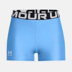 Krótkie legginsy treningowe damskie UNDER ARMOUR szybkoschnące kolarki. Niebieskie legginsy Under Armour, bez wzorów, sportowe, krótkie. Za 84.99 zł.