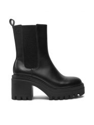 Calvin Klein Jeans Botki Chunky YW0YW01547 Czarny. Czarne botki Calvin Klein Jeans, bez wzorów, z jeansu, bez obcasa, na słupku, bez zapięcia. Za 439.99 zł.