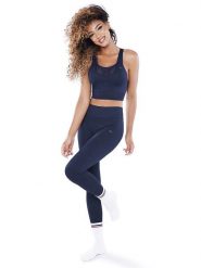 Athleas Top sportowy "Evelin" w kolorze granatowym rozmiar: XS/S. Niebieskie topy sportowe Athleas, s, bez wzorów, z materiału, outdoorowe. Za 130.99 zł.