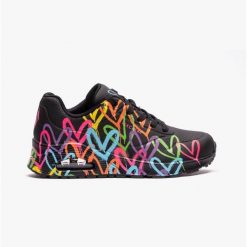 Damski Obuwie Sportowe Skechers Highlight Love, Czarny. Czarne buty treningowe Skechers, bez wzorów, bez zapięcia, trekkingowe. Za 324.00 zł.