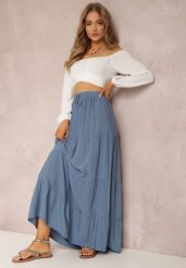 Niebieska Spódnica Kainne. Niebieskie spódnice Renee, na co dzień, l, bez wzorów, maxi, dopasowane. W wyprzedaży za 55.99 zł.