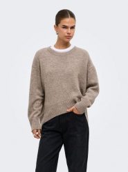 ONLY Sweter w kolorze szarobrązowym rozmiar: S. Brązowe swetry ONLY, s, bez wzorów, bez ramiączek. Za 89.95 zł.