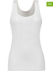 COTONELLA Topy (2 szt.) w kolorze białym rozmiar: XL. Białe topy Cotonella, xl, bez wzorów, z bawełny, bez kołnierzyka, bez ramiączek. Za 43.99 zł.