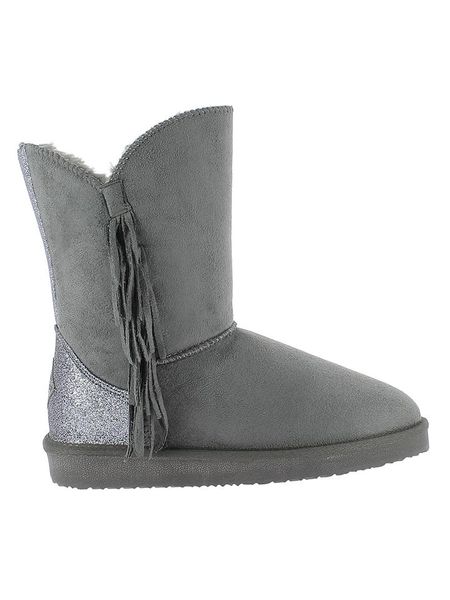 Blackfield Botki zimowe "Cardero" w kolorze szarym rozmiar: 40. Szare botki Blackfield, z aplikacjami, z materiału, z okrągłym noskiem, bez obcasa, na platformie, bez zapięcia. Za 167.28 zł.