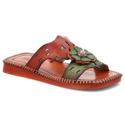 Klapki damskie Artiker, cholewka ze skóry naturalnej licowej wsuwany fason na płaskiej podeszwie, czerwone, 58C1008. Czerwone klapki Artiker, bez wzorów, ze skóry, bez obcasa, na płaskiej podeszwie, bez zapięcia. Za 279.00 zł.