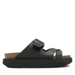 Klapki Genuins. Czarne klapki Genuins, bez wzorów, bez obcasa, bez zapięcia. Za 159.99 zł.