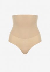 Beżowe Modelujące Majtki Bezszwowe z Wysokim Stanem Renatia. Brązowe bielizna modelująca Renee, bez wzorów, z podwyższonym stanem. Za 39.99 zł.