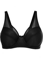 Biustonosz minimizer z siateczką. Czarne biustonosze bonprix, bez wzorów. Za 72.99 zł.