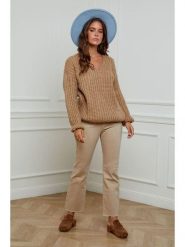 L'armoire de Suzette Sweter w kolorze jasnobrązowym rozmiar: 38/40. Brązowe swetry L'armoire de Suzette, l, bez wzorów, klasyczne, bez ramiączek. Za 174.43 zł.