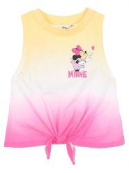 Disney Minnie Mouse Top "Minnie" w kolorze żółto-różowym rozmiar: 128. Różowe topy Disney Minnie Mouse, bez wzorów, z bawełny, bez kołnierzyka, bez ramiączek. Za 43.99 zł.