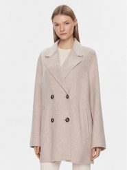 IVY OAK Płaszcz wełniany IO111082 Beżowy Regular Fit. Brązowe płaszcze IVY & OAK, na zimę, bez wzorów, z wełny, bez kaptura. Za 1,849.00 zł.