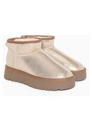ISLAND BOOT Botki "Miley" w kolorze beżowym rozmiar: 36. Brązowe botki Island Boot, bez wzorów, z materiału, bez obcasa, na platformie, bez zapięcia. Za 172.45 zł.