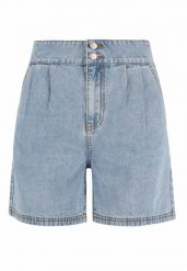 Szorty jeansowe z wysokim stanem E-TOOLSY. Niebieskie szorty Volcano, bez wzorów, z bawełny, klasyczne. Za 149.99 zł.