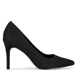 Szpilki JENNY. Czarne szpilki Jenny, bez wzorów, bez obcasa, na szpilce, bez zapięcia. Za 139.99 zł.