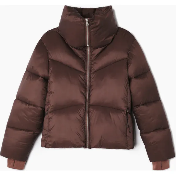Gładka kurtka puffer - Brązowy. Brązowe kurtki Cropp, l, bez wzorów, z poliesteru, bez kaptura. W wyprzedaży za 79.99 zł.