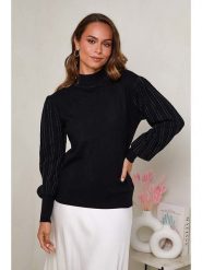 Soft Cashmere Sweter w kolorze czarnym rozmiar: 38/40. Czarne swetry Soft Cashmere, bez wzorów, klasyczne, bez ramiączek. Za 140.86 zł.
