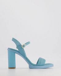 NIEBIESKIE SANDAŁY INES978-6 K CELE. Niebieskie sandały Venezia, bez wzorów, ze skóry, bez obcasa, bez zapięcia. Za 389.00 zł.