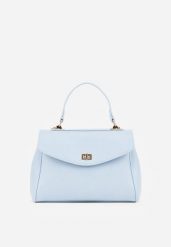 Niebieska Torebka Typu Kuferek z Rączką i Klapą z Paskiem Crossbody Phoebyne. Niebieskie torebki klasyczne Renee, bez wzorów, z jeansu, eleganckie, bez dodatków. Za 119.99 zł.