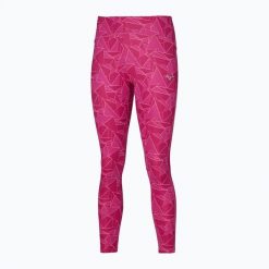Legginsy do biegania damskie Mizuno 7/8 Printed. Czerwone legginsy Mizuno, bez wzorów, z elastanu, eleganckie. Za 98.99 zł.