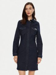 Calvin Klein Jeans Sukienka jeansowa J20J225064 Granatowy Slim Fit. Niebieskie sukienki Calvin Klein Jeans, s, bez wzorów, z bawełny, bez kołnierzyka, bez ramiączek. Za 359.99 zł.