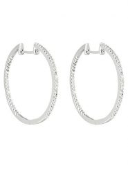 DIAMANTA Złote kolczyki-kreole "Créoles de diamants" z diamentami rozmiar: onesize. Szare kolczyki DIAMANTA, z diamentem, złote. Za 2,609.99 zł.