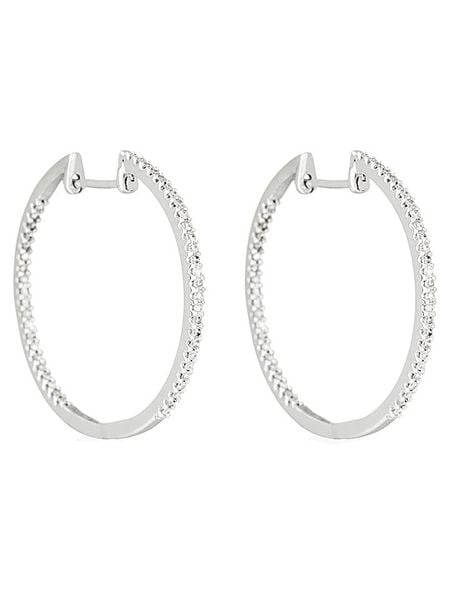 DIAMANTA Złote kolczyki-kreole "Créoles de diamants" z diamentami rozmiar: onesize. Szare kolczyki DIAMANTA, z diamentem, złote. Za 2,609.99 zł.