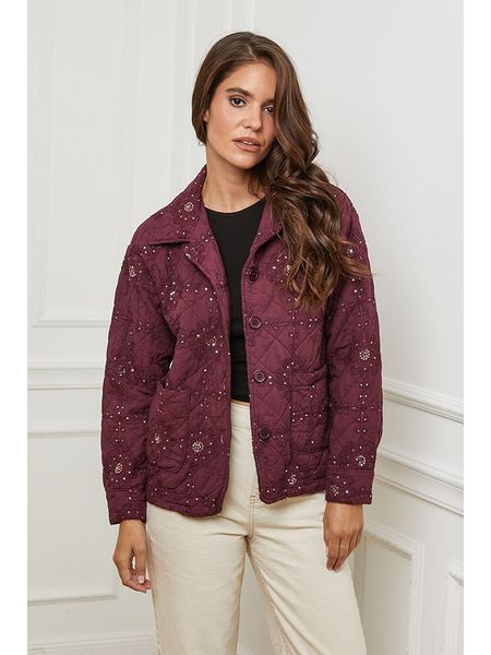 L'armoire de Suzette Kurtka przejściowa w kolorze bordowym rozmiar: 38/40. Czerwone kurtki L'armoire de Suzette, l, bez wzorów, z bawełny, klasyczne, bez kaptura. Za 214.19 zł.