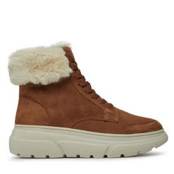 Botki Caprice. Brązowe botki Caprice, bez wzorów, bez obcasa, na płaskiej podeszwie, bez zapięcia. Za 299.99 zł.