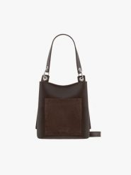 Ciemnobrązowa torebka tote. Brązowe listonoszki Brawo sp. z o.o., bez wzorów, z materiału, eleganckie, bez dodatków. Za 399.99 zł.