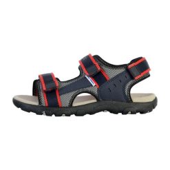 Sandały GEOX JR SANDAL STRADA A Czerwony. Czerwone sandały Geox, bez wzorów, ze skóry, bez obcasa, bez zapięcia. Za 151.99 zł.