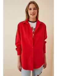 Happiness Istanbul Koszula w kolorze czerwonym rozmiar: 38. Czerwone koszule Happiness Istanbul, bez wzorów, bez kołnierzyka, bez ramiączek. Za 59.95 zł.