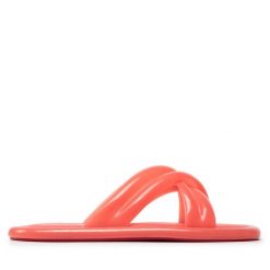 Klapki Melissa. Czerwone klapki Melissa, bez wzorów, bez obcasa, bez zapięcia. Za 369.99 zł.