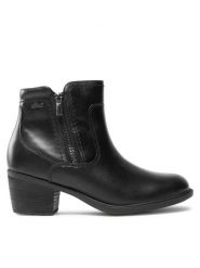 Clarks Botki Neva Zip Wp 261751994 Czarny. Czarne botki Clarks, bez wzorów, ze skóry, bez obcasa, na słupku, bez zapięcia. Za 339.99 zł.