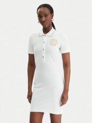 Versace Jeans Couture Sukienka codzienna 80HAOT03 CJ01T Biały Slim Fit. Białe sukienki Versace Jeans Couture, na co dzień, xl, bez wzorów, z bawełny, bez kołnierzyka, bez ramiączek, proste. Za 829.99 zł.