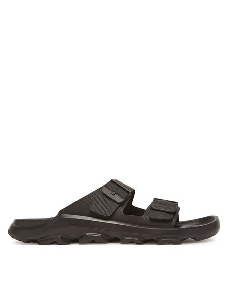 Birkenstock Klapki Mogami Terra Stealth 2-Strap 1029643 Czarny. Czarne klapki Birkenstock, bez wzorów, ze skóry, bez obcasa, bez zapięcia. Za 349.99 zł.