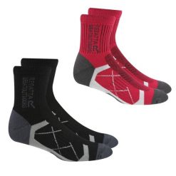Damskie Skarpety Outdoorowe Ladies 2pak. Brązowe skarpetki Regatta, bez wzorów, z bawełny. Za 119.99 zł.