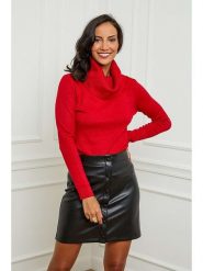 Soft Cashmere Golf w kolorze czerwonym rozmiar: 38/40. Czerwone swetry Soft Cashmere, bez wzorów, z kaszmiru, klasyczne, bez ramiączek. Za 78.99 zł.