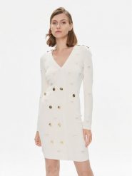 Pinko Sukienka dzianinowa Drago 101886 A16F Écru Slim Fit. Sukienki Pinko, s, bez wzorów, z dzianiny, bez kołnierzyka, bez ramiączek. Za 1,899.00 zł.