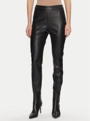 BOSS Legginsy C_Taslimah 50503271 Czarny Skinny Fit. Czarne legginsy Boss, bez wzorów, ze skóry. Za 379.99 zł.