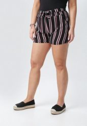 Czarno-Fuksjowe Szorty Pereilodia. Czarne szorty Born2be, bez wzorów, z materiału. Za 39.99 zł.