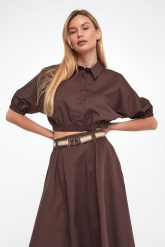 Bluzka damska koszulowa TWINSET. Bluzki Twinset Milano, bez wzorów, bez kołnierzyka, bez ramiączek. W wyprzedaży za 495.20 zł.