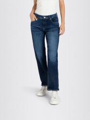 MAC Dżinsy - Straight fit - w kolorze granatowym rozmiar: 34/L32. Niebieskie jeansy MAC, l, z aplikacjami, ze skóry, klasyczne. Za 207.39 zł.