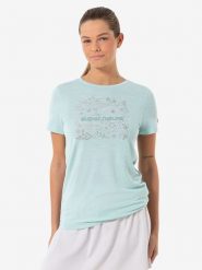 Super.natural Koszulka funkcyjna "Flower" w kolorze błękitnym rozmiar: XL. Niebieskie t-shirty sportowe super.natural, xl, bez wzorów, z materiału, bez ramiączek, outdoorowe. Za 173.99 zł.