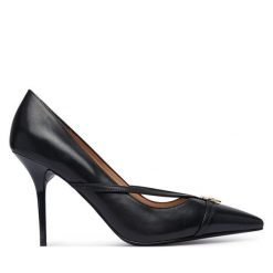 Szpilki LOVE MOSCHINO. Czarne szpilki Love Moschino, bez wzorów, bez obcasa, na szpilce, bez zapięcia. Za 1,059.00 zł.