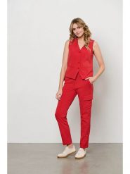 &Co Woman Bojówki "Pricilla" w kolorze czerwonym rozmiar: XL. Czerwone spodnie materiałowe &Co Woman, bez wzorów. Za 130.50 zł.